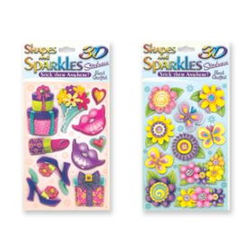 Assorted Shades and Sparkles - 3D Stickers Case Pack 72assorted 
