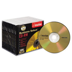 imation 16559 - CD-RW Discs, 700MB/80min, 4x, w/Slim Jewel Cases, Gold, 10/Box