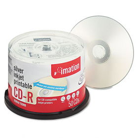imation 17036 - Printable CD-R Discs, 700MB/80min, 52x, Spindle, Silver, 50/Pack