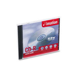 CD-R Discs, 700MB/80min, 52x, w/Jewel Cases, Silver, 1 Each