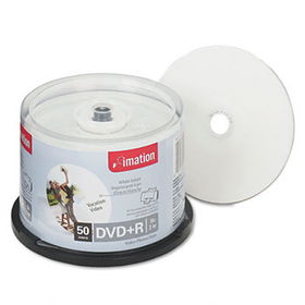 DVD+R Discs, 4.7GB, 16x, Spindle, White, 50/Pack