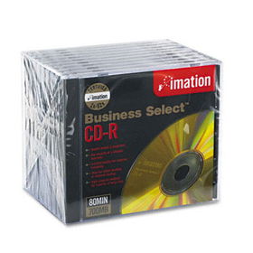 imation 17355 - Business Select CD-R Discs, 700MB/80min, 52x, Jewel Cases, Gold, 10/Pack