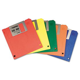 imation 42439 - 3.5 Diskettes, IBM-Formatted, DS/HD, 5 Assorted Colors, 10/Box