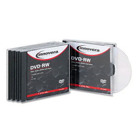 Innovera 46835 - DVD-RW Discs, 4.7GB, 4x, w/Jewel Cases, Silver, 5/Packinnovera 
