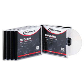 Innovera 46845 - DVD+RW Discs, 4.7GB, 4x, w/Jewel Cases, Silver, 5/Packinnovera 