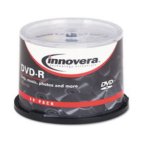 DVD-R Discs, 4.7GB, 16x, Spindle, Silver, 50/Packinnovera 