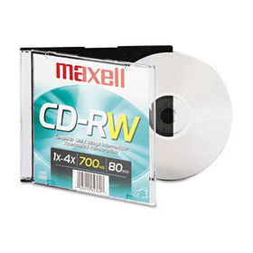 CD-RW, Branded Surface, 700MB/80MIN, 4xmaxell 