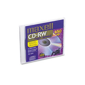 CD-RW Discs, 700MB/80min, 12x, w/Jewel Cases, Gold, 1/Packmaxell 