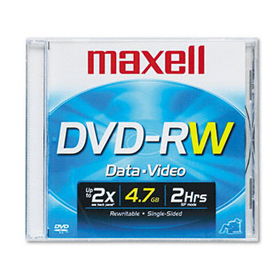 DVD-RW Disc, 4.7GB, 2x, w/Jewel Case, Silvermaxell 