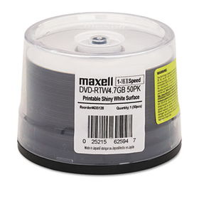 Maxell 635128 - DVD-R Discs, 4.7GB, 16x, Spindle, Shiny White, 50/Packmaxell 