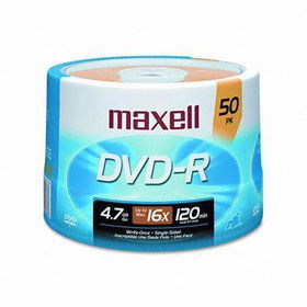 DVD-R Discs, 4.7GB, 16x, Spindle, Gold, 50/Packmaxell 