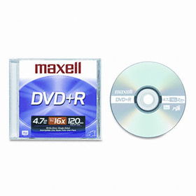 DVD+R Disc, 4.7GB, 16x, w/Jewel Case, Silvermaxell 