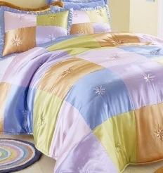 Smoothie Satin Block Twin Comforter with Sham