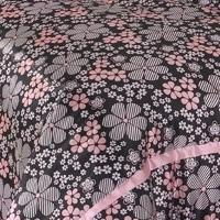 Satin Flower Power Pink Twin Comforter