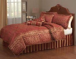 Macaualy Red Stripe King Comforter Set with Bonus Pillows