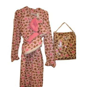 Women's Leopard and Heart Print Bathrobe Case Pack 12