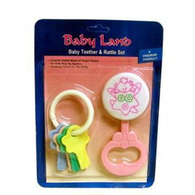 Baby Land 2 Piece Baby Teether & Rattle Set Case Pack 72