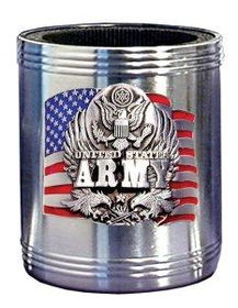 Can Cooler - Pewter Emblem US Army