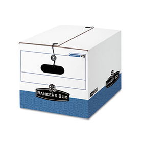 STOR/FILE Exrta Strength Storage Box, Letter/Legal, White/Blue 12/Ctnbankers 