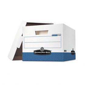 Stor/File Max Lock Storage Box, Letter/Legal, White/Blue, 12/Cartonbankers 