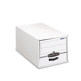 Stor/Drawer File Drawer Storage Box, Letter, White/Blue, 6/Carton