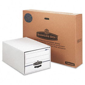 Stor/Drawer File Drawer Storage Box, Legal, White/Blue, 6/Carton