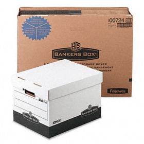 R-Kive Max Storage Box, Legal/Letter, Locking Lid, White/Black, 12/Cartonbankers 