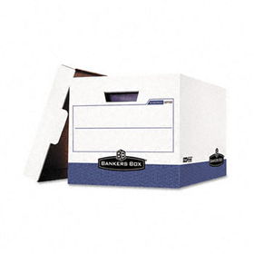 BINDERBOX Storage Box, Locking Lid, White/Blue, 12/Carton