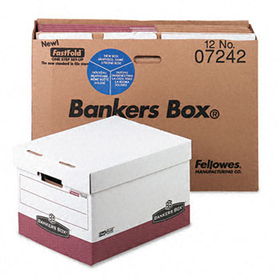 R-Kive Max Storage Box, Letter/Legal, Locking Lid, White/Red 12/Carton