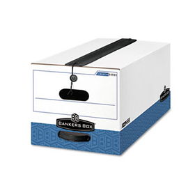 Liberty Plus Storage Box, Letter, String/Button, White/Blue, 12/Carton