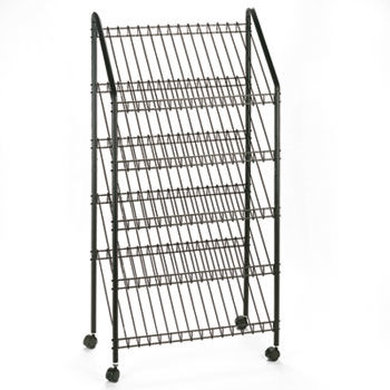 Mobile Literature Rack, 32-1/2w x 15-1/4d x 63-1/2, Charcoalsafco 
