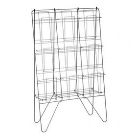 Safco 4138CH - Freestanding Wire Floor Displays, 28-1/2w x 8-1/2d x 45-3/4h, Charcoal
