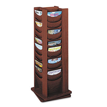 Rotary Display, 48 Compartments, 17-3/4w x 17-3/4d x 49-1/2h, Mahoganysafco 