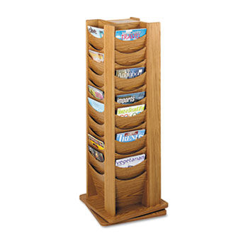Rotary Display, 48 Compartments, 17-3/4w x 17-3/4d x 49-1/2h, Medium Oaksafco 