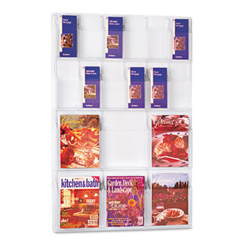 Reveal Clear Literature Displays, 18 Compartments, 30w x 2d x 45h, Clearsafco 