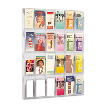 Reveal Clear Literature Displays, 24 Compartments, 30w x 2d x 41h, Clearsafco 