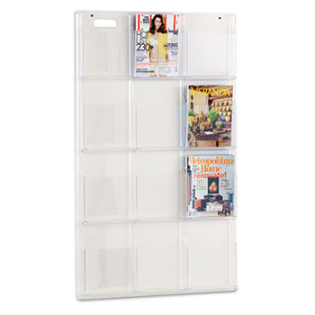 Reveal Clear Literature Displays, 12 Compartments, 30w x 2d x 49h, Clearsafco 
