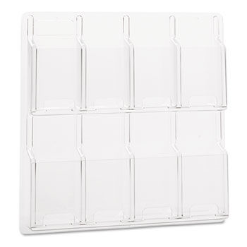 Reveal Clear Literature Displays, 8 Compartments, 20-5/8w x 2d x 20-1/2h, Clear