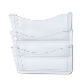 Unbreakable Three Pocket Wall File Set, Letter, Clear