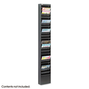 Steel Magazine Rack, 23 Compartments, 10w x 4d x 65-1/2h, Blacksafco 