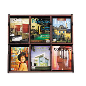 Safco 5707MB - Expose Six-Pocket Magazine Display, 29-1/4w x 2-1/2d x 26h, Mahogany/Blacksafco 
