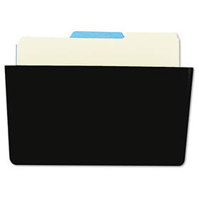 Recycled Wall File, Add-On Pocket, Plastic, Black