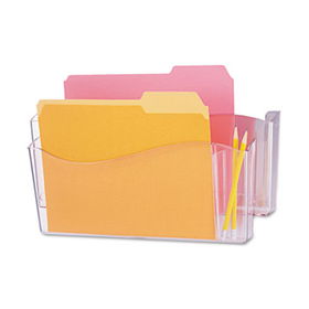 Unbreakable 4-in-1 Wall File, Two Pockets, Plastic, Clearuniversal 