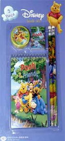 Pooh 5 pc Study Kit on Blister Card Case Pack 216