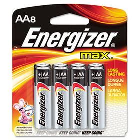 Energizer E91BP8 - MAX Alkaline Batteries, AA, 8 Batteries/Pack