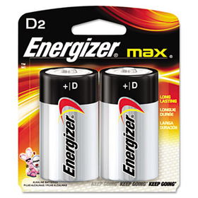 MAX Alkaline Batteries, D, 2 Batteries/Pack