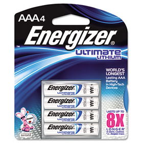 e Lithium Batteries, AAA, 4/Pack