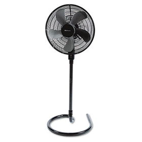 16"" Three-Speed Adjustable Oscillating Floor Fan, Metal and Plastic, Black