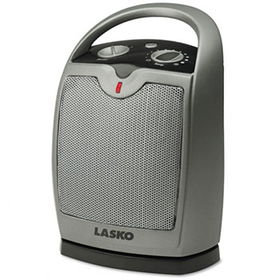 Lasko 5429 - Oscillating 1500W Oscillating Ceramic Heater w/Adjustable Thermostat, Gray