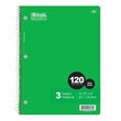 BAZIC 3-Subject Spiral Notebook Case Pack 24